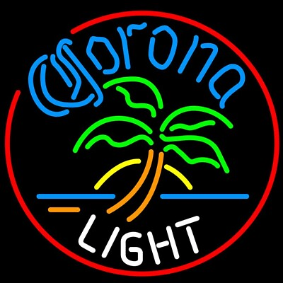 #ad 10quot; Vivid Corona Light Palm Tree Sea LED Neon Sign Light Lamp Beer Bar $84.99
