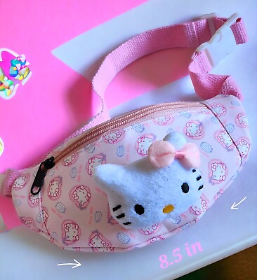 #ad Lovely Cartoon Hello Kitty Kid#x27;s Waist Chest Phone Bag 20 inch Strap Pink $9.95