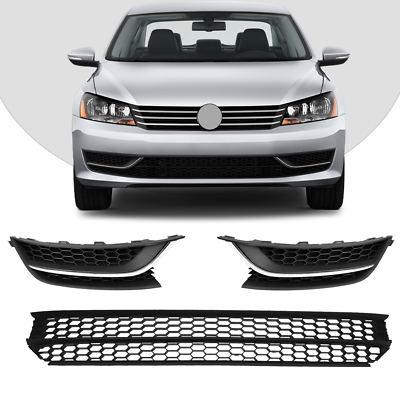 #ad Fit 2012 2015 VW Passat Front Bumper Radiator Lower Grille Grill Fog Light Cover $61.05