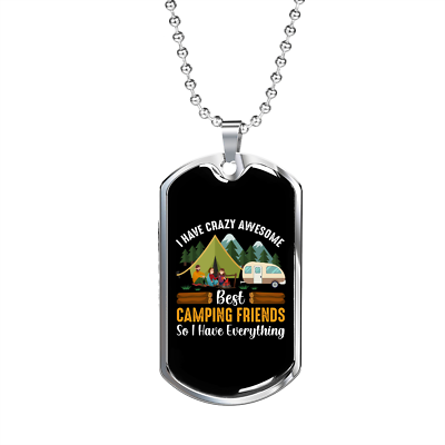 #ad Camper Necklace Best Camping Friends Necklace Stainless Steel or 18k Gold Dog $64.95