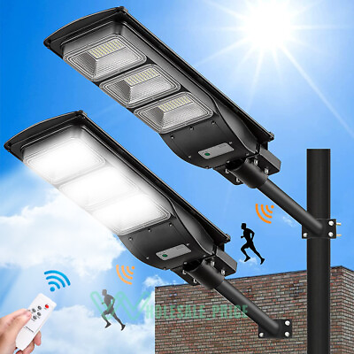 9900000LM Dusk to Dawn Commercial Solar Street Light Timer Setting PIR Road Lamp $89.99