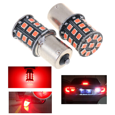 #ad 2Pcs 1156 BA15S 2835 33 SMD Red LED Bulbs Car Turn Signal Lamp Brake LightsH YN C $2.60