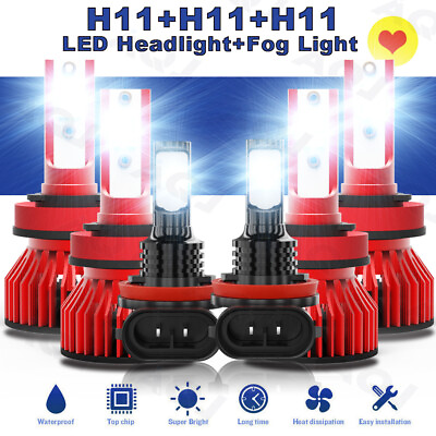 #ad 6X For Ford Focus 2012 2018 H11 H11 H11 LED Headlight High Low Fog Light Bulbs $39.99