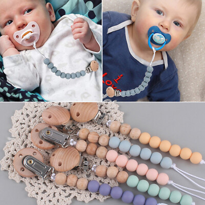 #ad Pacifier Chain Clip Holder Baby Nursing Teether Dummy Soother Nipple Leash US $5.72