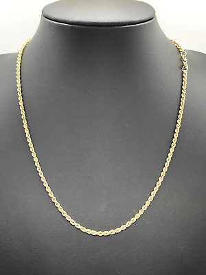 #ad 9ct 9 Carat Gold Rope Chain Necklace 18quot; 46cm 2.5mm Gift Retro Jewellery GBP 194.99