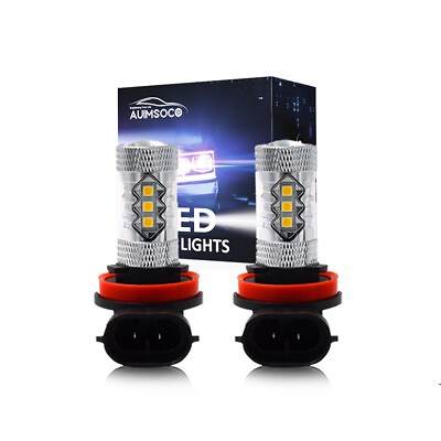 #ad 2x 6000K Xenon White H11 LED Fog Driving Light Bulbs Lamps High Power Combo Kit $16.99