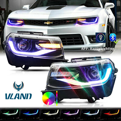 #ad Pair LEDamp;DRL Sequential Dual Beam Head Lamp Headlight For 2014 2015 Chevy Camaro $549.99