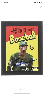#ad Elly De La Cruz Signed 2022 Topps Heritage Minors #x27;73 Topps Pack Cover#73PC16JSA $209.00