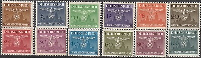 #ad Stamp Germany Poland General Gov#x27;t Official Mi 25 36 1943 WWII War Era MH $10.95
