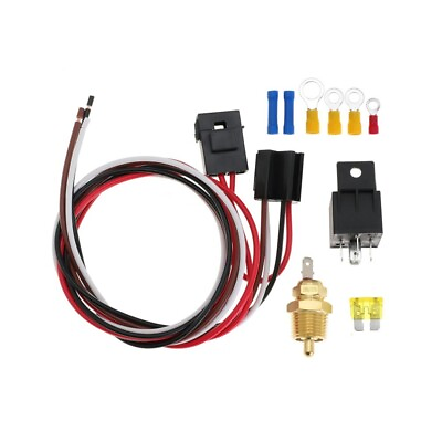 #ad Electric Fan Wiring Relay Temperature Sensor Switch Kit 185 On 175 Off 40 AMP $15.49