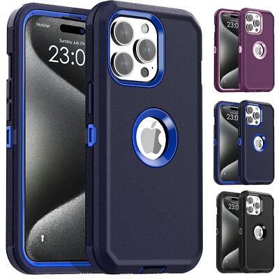 #ad For iPhone 15 Pro Max Case Heavy Duty Shockproof Rugged Cover fits Otter box $7.99