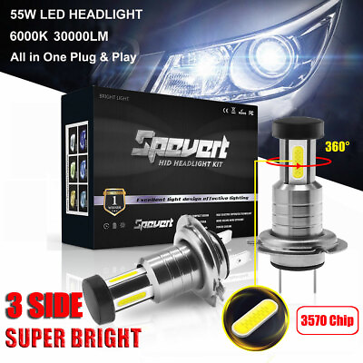 #ad H7 110W 30000LM Car 3570 CSP LED Headlight Kit Canbus Lamp Kit White 6000K $19.72