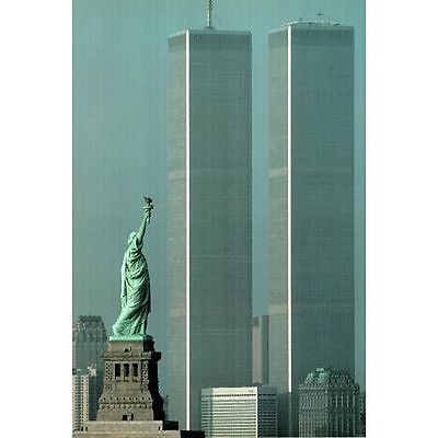 #ad AMERICA STANDS TALL TWIN TOWERS POSTER 24x36 NEW YORK CITY SKYLINE 36021 $12.50