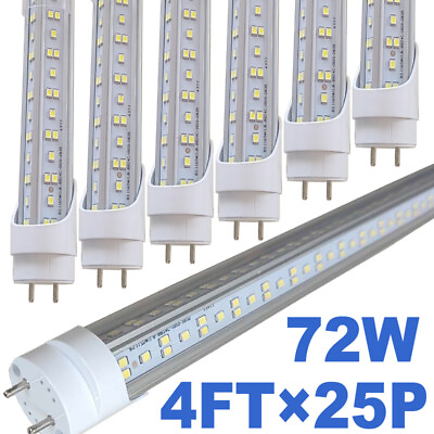#ad 25Pack T8 4FT LED Tube Light Bulbs Bi Pin G13 LED Shop Light 72W 6500K LED Bulb $229.00