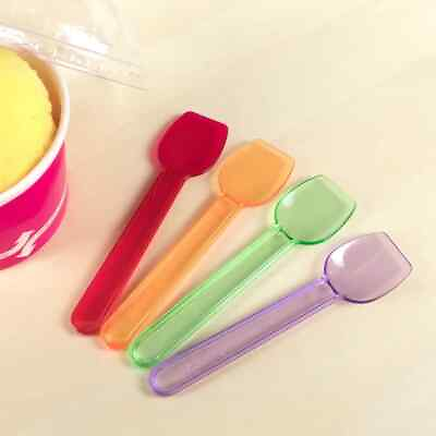 #ad Karat PS Plastic Gelato Spoons Ice Cream Spoons Rainbow Multicolor 2000 ct $48.60