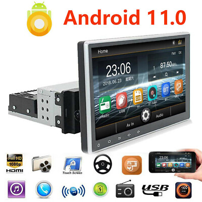 #ad Rotatable Android 11.0 Single 1Din Car Stereo Radio GPS Wifi Autoradio Head Unit $109.88