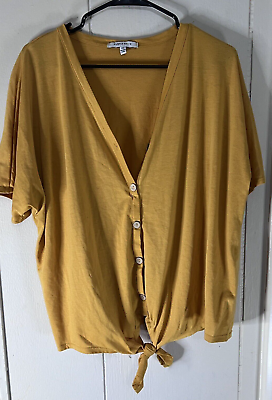 #ad Purple Snow Yellow Button Up Blouse Size 2x Women’s $9.00