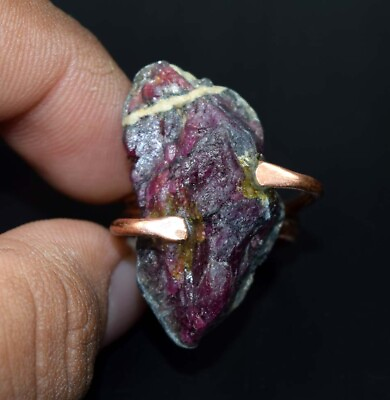 #ad Pink Tourmaline Natural Rough Copper Ring Handmade Ring Gift Size US 9 mm $23.22