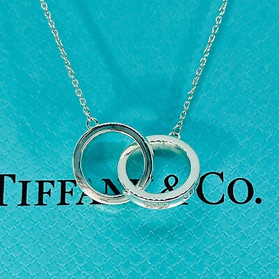 #ad TIFFANYamp;Co. 1837 Interlocking Circles Necklace Pendant Silver 925 $133.00