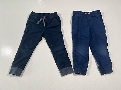 #ad Lot of 2 Toddler Boy Pants Jogger Size 3T Blue Navy Catamp;Jack Carters Used $5.88