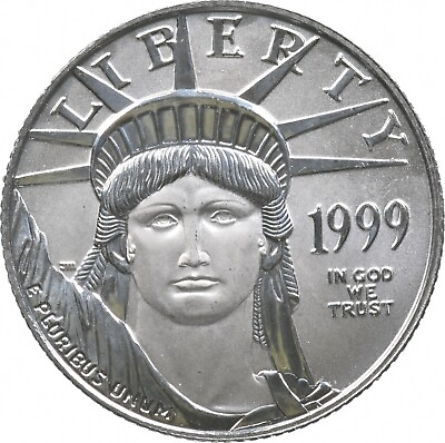 #ad 1999 $25 American Platinum Eagle 1 4 Oz Platinum *3685 $395.00