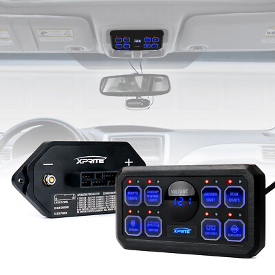 Xprite 8 Gang Switch Panel On Off LED Light Circuit Control Blue Back light 12v $139.98
