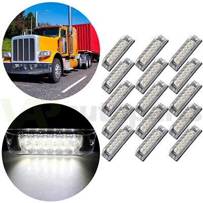 #ad 15X LED 8 inch white side marker turn trailer light Pickup Truck Lorry boat $37.32