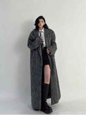 #ad Autumn winter clothing women#x27;s oversized and extra long casual warm gray coat $150.20