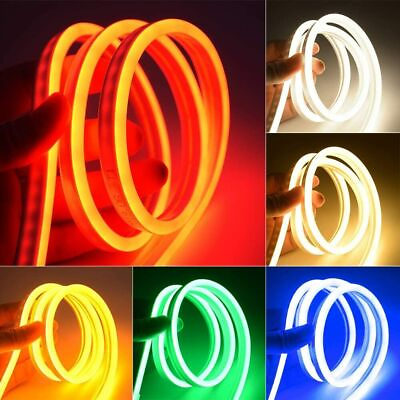 #ad 12V Flexible LED Strip Waterproof Sign Neon Lights Silicone Tube 1M 2M 3M 4M 5M $6.99