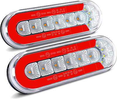 #ad 6 Inch Oval LED Trailer Lights Submersible Boat Trailer Light with Brake Turn $46.80