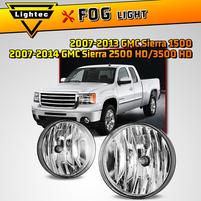 #ad For 07 14 GMC Sierra Fog Lights Clear Lens Replace Factory Lamp 1 Pair $32.99