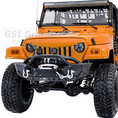 #ad Rock Crawler HD Front BumperWinch PlateLED Mount for 97 06 Jeep Wrangler TJ $339.98