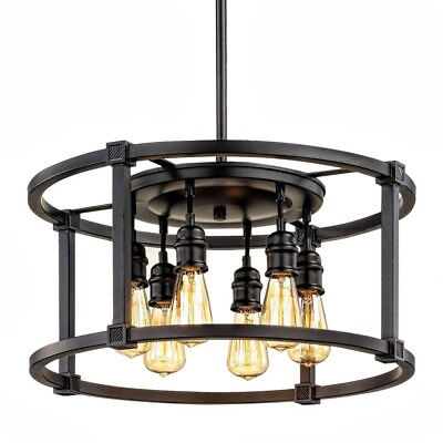 #ad NEW Home Decorators Collection Romaro Row 6 Light Aged Bronze Dinette Chandelier $130.00