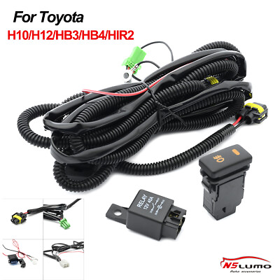 For Toyota H10 H12 LED Fog Light Connector Relay Switch ON OFF Harness Wire Kits $17.99