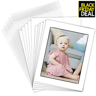 #ad 11x14 White Photo Mat Black Core for 8x10 Picture Mats Backing Bags $39.99