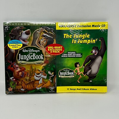 #ad NEW 2 pack Disney The Jungle Book amp; The Jungle is Jumpin#x27; Walmart Exclusive DVD $5.99