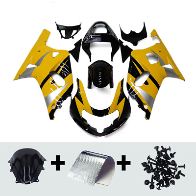 #ad Injection Fairing Kit for Suzuki GSXR600 GSXR750 2000 01 02 2003 Yellow Bodywork $330.77