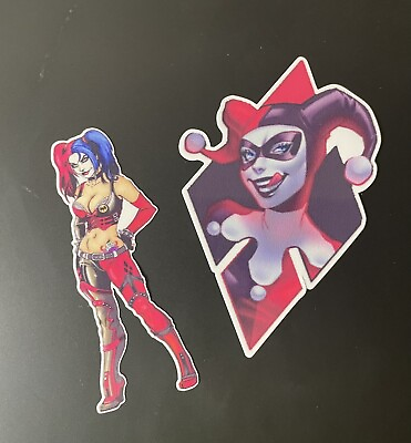 #ad pair Harley Quinn Vinyl Car Window Laptop Decal Sticker x2 joker batman rotten $5.75