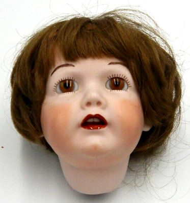 #ad Vintage Bisque Doll Head Germany 1974 Hand painted JDK 237 16quot; Wigs $50.99