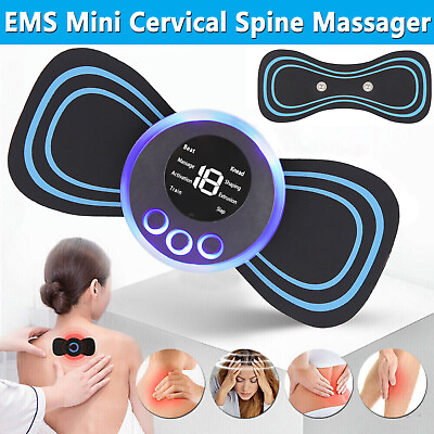#ad Mini Electric Neck Back Massager Portable Cervical Massage Patch Stimulator $6.45