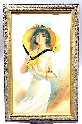#ad Vintage Panel Illustration Print W. Haskell Coffin Girl $150.00