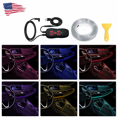 #ad Car Interior 4M RGB LED Neon EL Wire String Strip Atmosphere Lights Seat Ambient $19.99