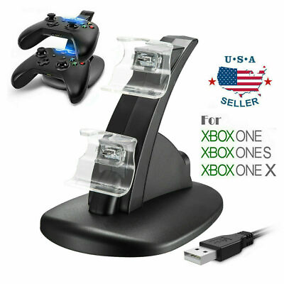 #ad For Xbox One One X One S Controller Dual Charger Dock Station Charging Stand $8.72