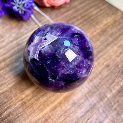 #ad 605g Polished Natural Dream Amethyst Quartz Crystal Sphere Healing 9th 75mm $78.00
