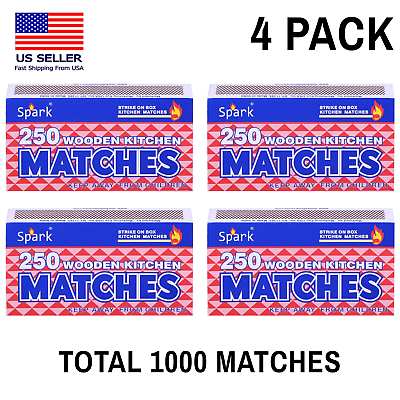 #ad #ad 4 Pack Large Matches 1000 Count Strike On Box Bulk Kitchen Camping Fire Candle $8.99