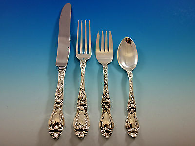 #ad Lily by Frank Whiting Sterling Silver Flatware Set 8 Service 32 pcs $1995.00