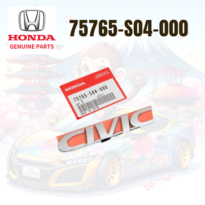 #ad HONDA Genuine Emblem 75765 S04 000 Ballade Civic Civic Aerodeck Civic Ferio F S $49.40