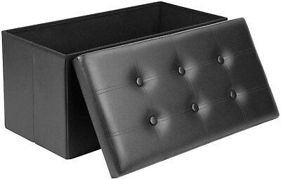 #ad 30quot; Ottoman Folding Storage Bench Footrest Seat Bench with Highly Elastic Sponge $33.00
