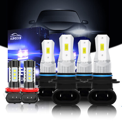#ad For Honda Accord EX LX Sedan 4 Door 2006 2012 LED Headlights Fog Light Bulbs Kit $39.99