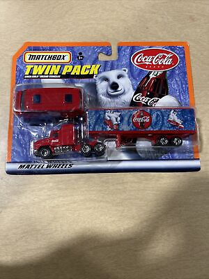 #ad Matchbox Twin Pack Coca Cola Brand Vehicles Car amp; Hauler Truck Polar Bear NEW $14.99